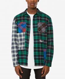 Jaywalker Pieced Patchwork Plaid Flannel Shirt at Macys