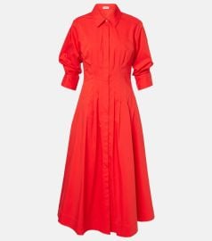 Jazz cotton-blend midi dress in red - Simkhai at Mytheresa