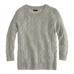 Jcrew Collection cashmere cable sweater in grey at J. Crew