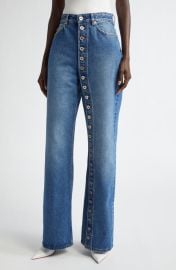 Jean Paul Gaultier Button Fly Denim Wide Leg Jeans at Nordstrom