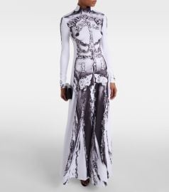 Jean Paul Gaultier Dentelle Trompe L oeil Jersey Gown at Mytheresa