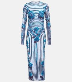 Jean Paul Gaultier Flower Body Morphing midi dress at Mytheresa