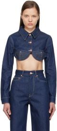 Jean Paul Gaultier Indigo Cropped Denim Jacket at ssense