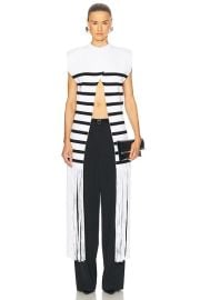 Jean Paul Gaultier Mariniere Crossed Top in White Black FWRD at FWRD