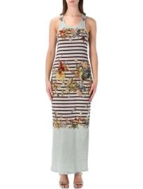Jean Paul Gaultier Mariniere Grape Tank Long Dress at Cettire