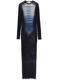 Jean Paul Gaultier Mesh Maxi Dress Blue at Farfetch