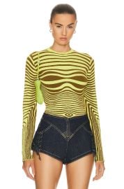 Jean Paul Gaultier Morphing Stripes Long Sleeve Top at FWRD