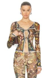 Jean Paul Gaultier Papillon Mesh Long Sleeve Cardigan at FWRD