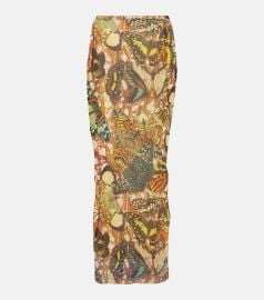 Jean Paul Gaultier Printed mesh maxi skirt at Mytheresa
