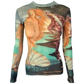 Jean Paul Gaultier SS 1995 Vintage quotBirth of Venusquot Print Semi-Sheer Mesh Top at 1stDibs jean paul gaultier birth of venus jean paul gaultier venus venus embroidered jeans at 1st Dibs