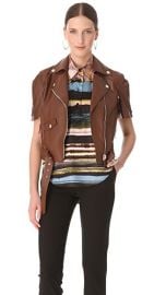 Jean Paul Gaultier Short Sleeve Leather Jacket at Shopbop