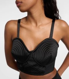 Jean Paul Gaultier Tattoo Iconic satin bra top at Mytheresa