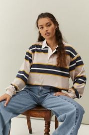 Jefferson Cropped Rubgy Polo Shirt by Urban Outfitters at Urban Outfitters