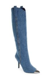 Jeffrey Campbell By Golly Knee High Denim Western Boot at Nordstrom