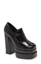 Jeffrey Campbell Laxed Platform Pump in Black Box Leather Size 10 at Nordstrom