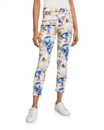 Jen7 by 7 for All Mankind Floral-Print Cropped Ankle Skinny Jeans at Neiman Marcus