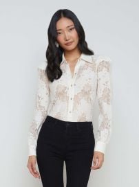 Jenica Lace Blouse in Ivory L39AGENCE at L'Agence