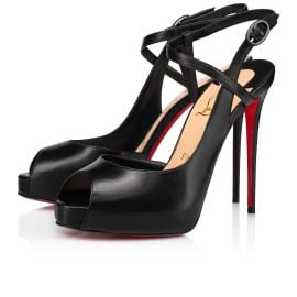 Jenlove Alta - 120 mm Open-toe pumps - Kid leather - Black - Women - Christian Louboutin United States at Christian Louboutin