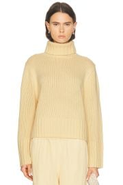 Jenni Kayne Cropped Jet Turtleneck Sweater in Pale Yellow FWRD at FWRD