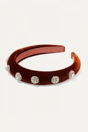 Jennifer Behr - Olina crystal-embellished velvet headband at Net A Porter