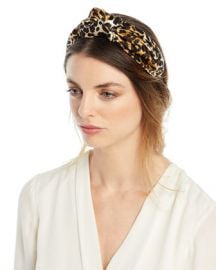 Jennifer Behr Fiona Silk Leopard Knotted Headband at Neiman Marcus