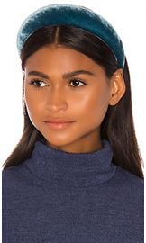 Jennifer Behr Thada Velvet Headband in Azul from Revolve com at Revolve