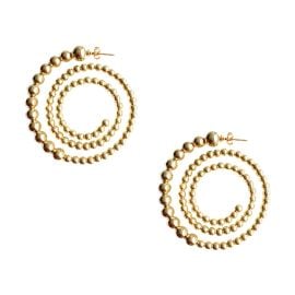 Jennifer Miller Beaded Spiral Hoop Earrings at Jennifer Miller