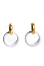 Jennifer Miller Womens Gold Tone White Resin Clip On Hoop Earrings eBay at eBay