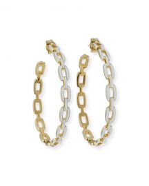 Jennifer Zeuner Carmine Enamel Medium Hoop Earrings at Neiman Marcus