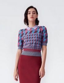 Jenny Collared Knit Pullover by Diane von Furstenberg at DvF