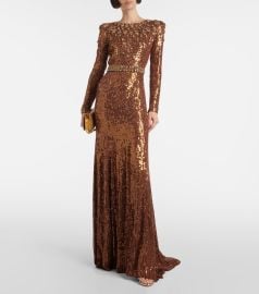 Jenny Packham Georgia Sequined Embellished Gown at Mytheresa