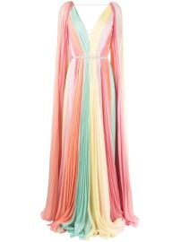 Jenny Packham cape-sleeve Silk Gown - Farfetch at Farfetch