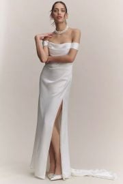 Jenny by Jenny Yoo Viviana Off The Shoulder Cowl Neck Wedding Gown at Anthropologie