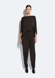 Jersey Draped Pant in Cacao Brown LAPOINTE at LApointe