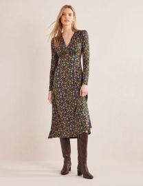 Jersey Midi Tea Dress - Chatsworth Green Lotus Petal Boden US at Boden