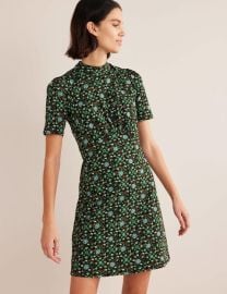 Jersey Mini Dress - Black Gardenia Swirl Boden US at Boden