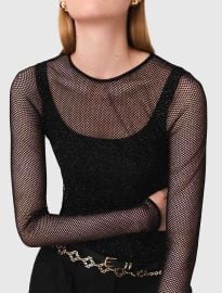 Jersey diamant top Black Gray For Women at Maje