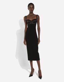 Jersey midi dress with corset-style bra top in Black for Women DolceampGabbana US at Dolce & Gabbana