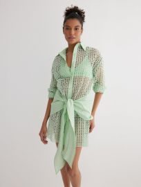 Jesabel Mint Green Dress - Mini Shirt Dress MOEVA Moeva at Moeva