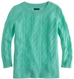 Jess Days green cable knit sweater at J. Crew