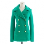 Jess Days green coat at Jcrew at J. Crew