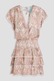 Jess Tiered Paisley Print Voile Mini Dress at The Outnet