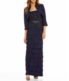 Jessica Howard Lace Tiered 2-Piece Jacket Dress at Dillards