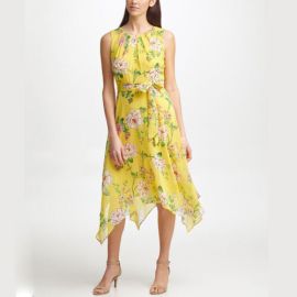 Jessica Howard Petite Floral-Print Handkerchief-Hem Dress Reviews - Dresses - Petites - Macys at Macys