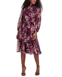 Jessica Howard Petite Smocked Mock Neck Midi Dress - Macys at Macys