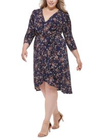 Jessica Howard Plus Womens Jersey Floral Fit Flare Dress Shop Premium Outlets at Shop Simon