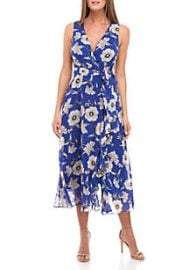 Jessica Howard Sleeveless Floral Chiffon Wrap Dress belk at Belk