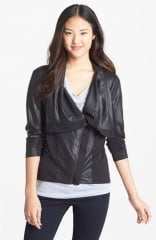 Jessica Simpson Altmar Faux Leather andamp Knit Jacket at Nordstrom