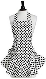 Jessie Steele Cream and Black Polka Dot Bib Josephine Apron at Amazon