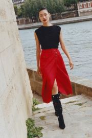 Jessy B Menswear Belted Skirt at Anthropologie